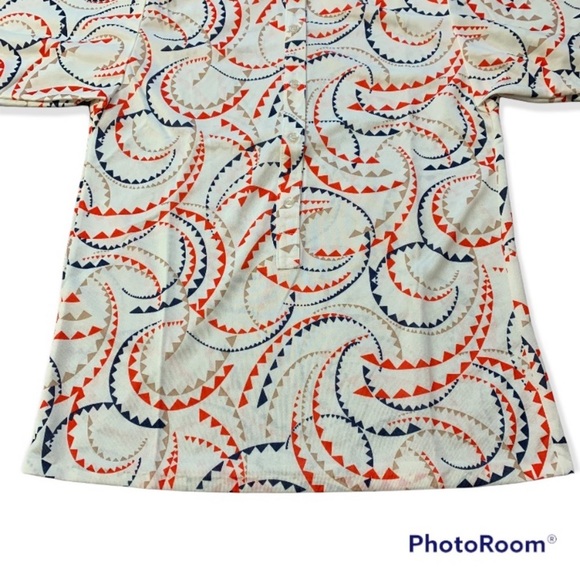 Vintage DONNKENNY Women's Polyester 70s Blouse 7/8 Single Stitch Elastic Arms - Picture 3 of 16